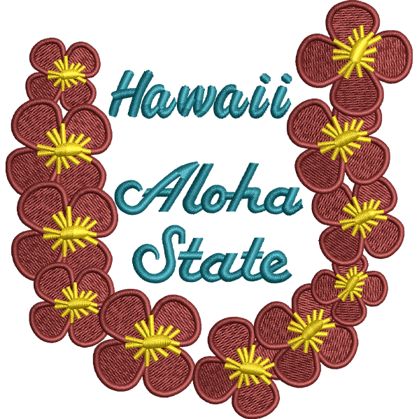 Hawaii Aloha State Flower Design