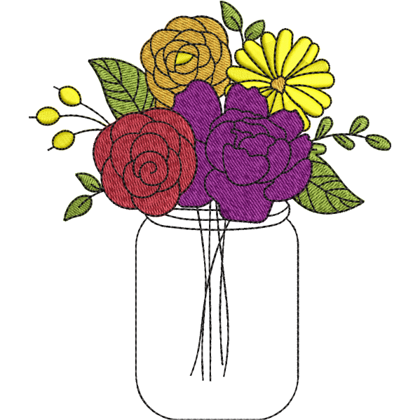 Flowers In Jar Design