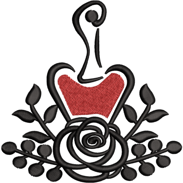 bottle flower embroidery design
