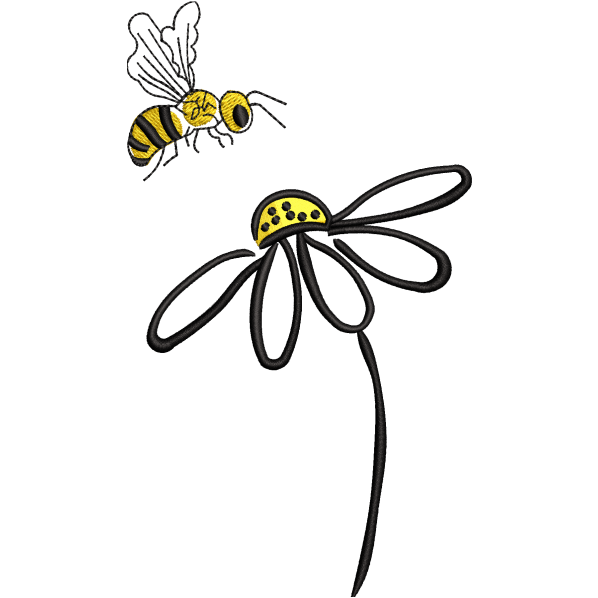 Bee On Flower Design