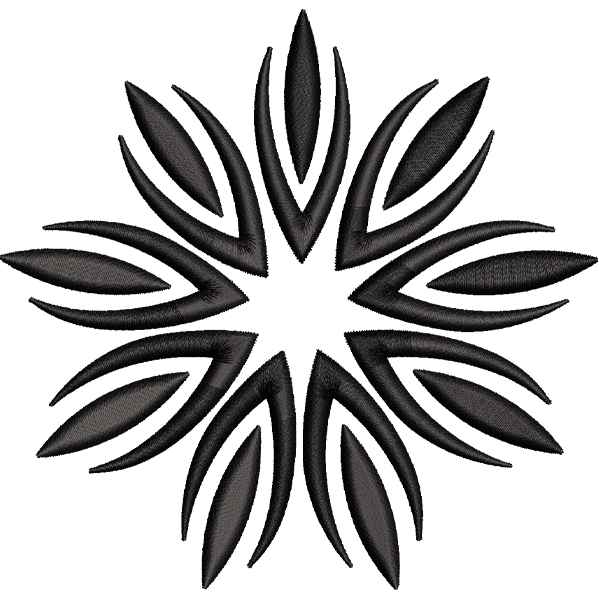 Flower Shape Black Design