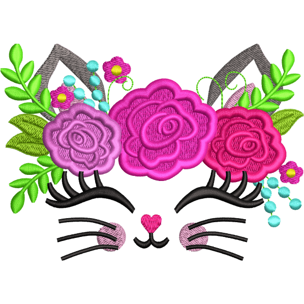 Flower Cat Face Design