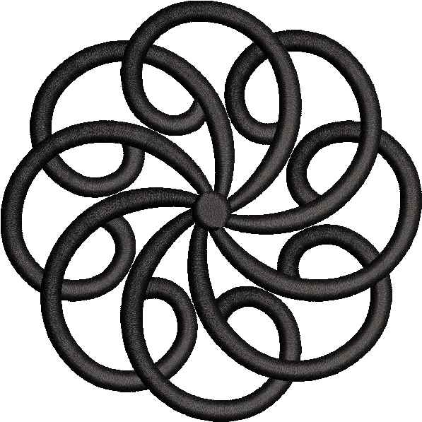 Black Floweret Embroidery Design