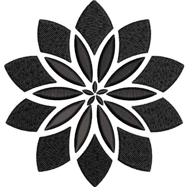 Black Shape Flower Design
