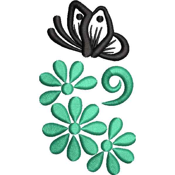 Flower With Butterfly Design