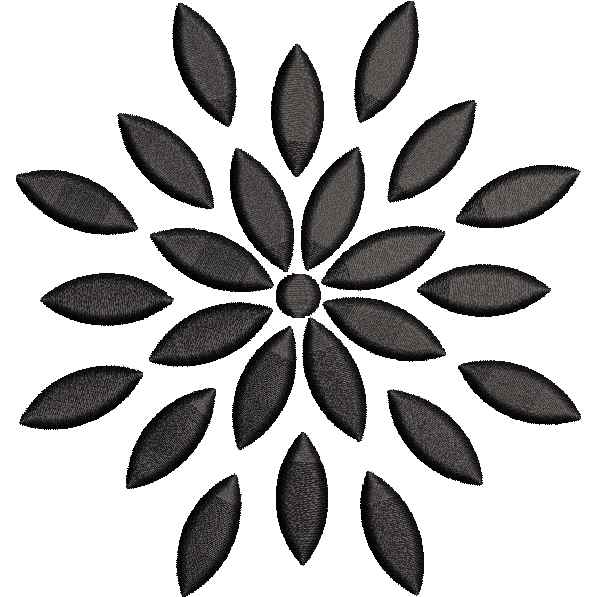 Black Bloom Embroidery Design