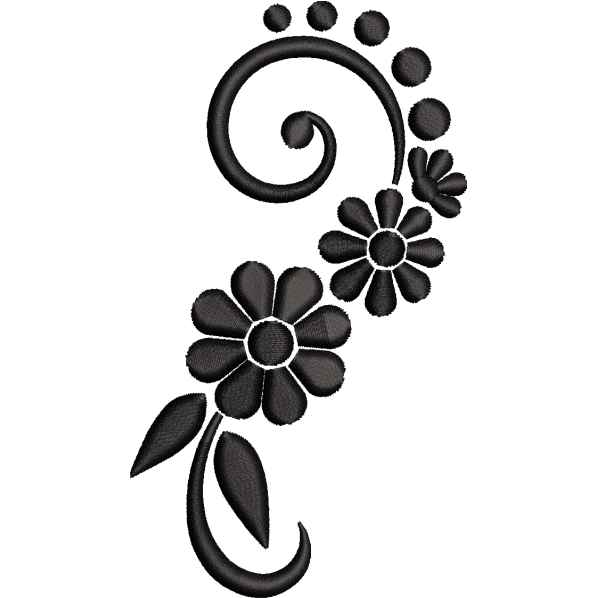 Beautiful Flowers Black Design