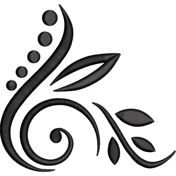 Flowers Black Embroidery Design