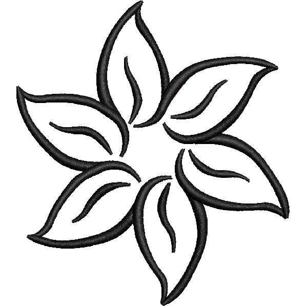 Star Flower Outline Design