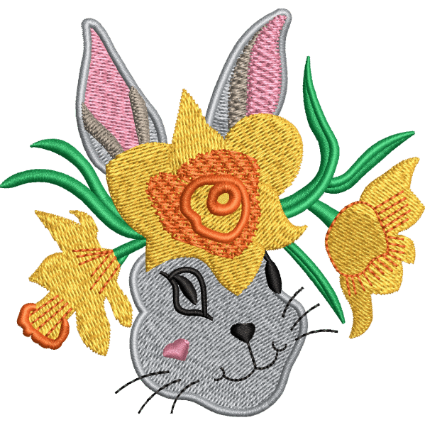 Bunny With Flower Design