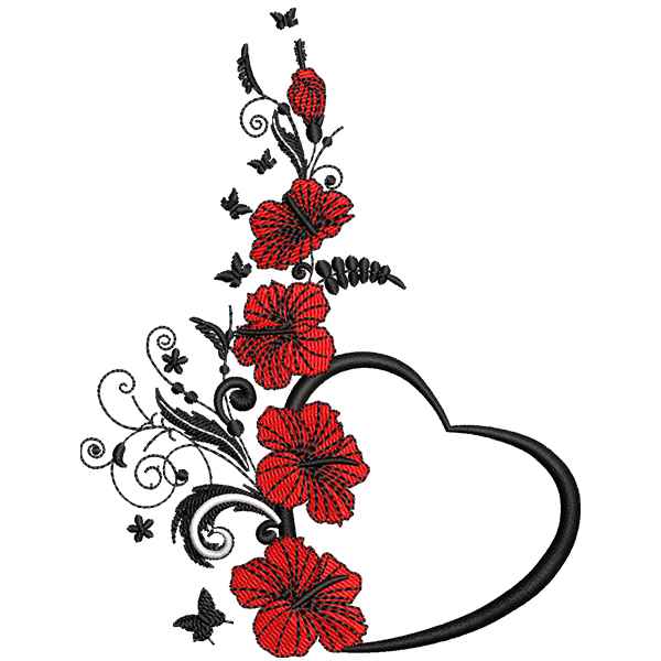 Flower With Heart Design