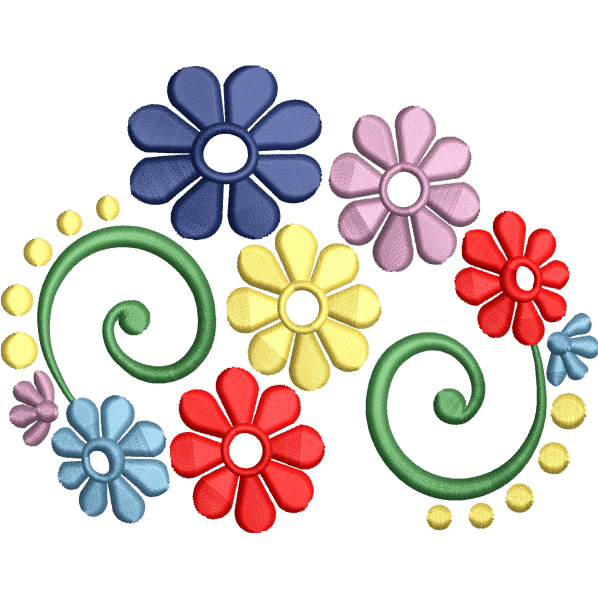 Multi Color Flowers Design