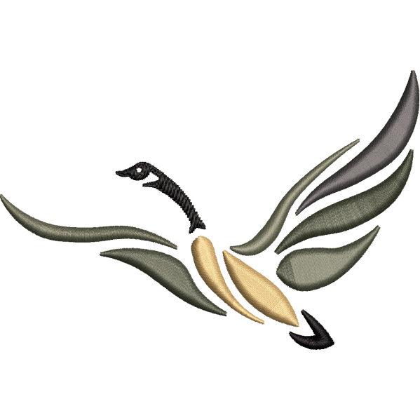Duck In Air Embroidery Design