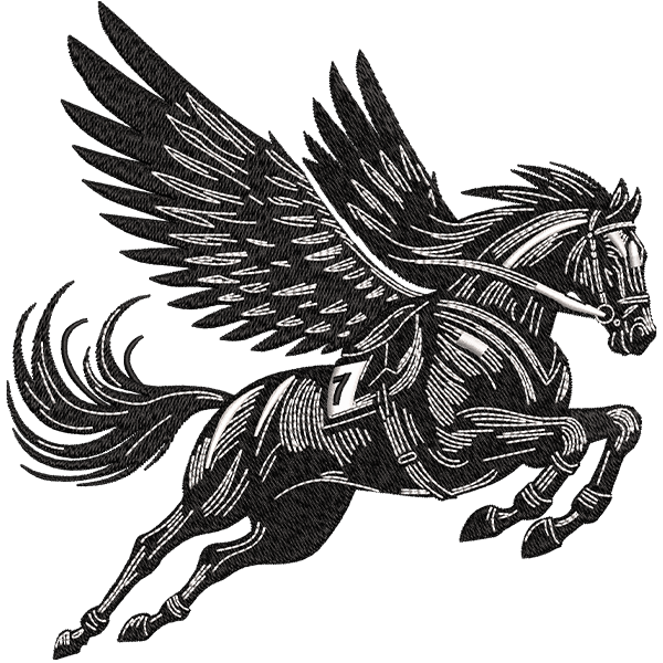 Flying Horse Embroidery Design