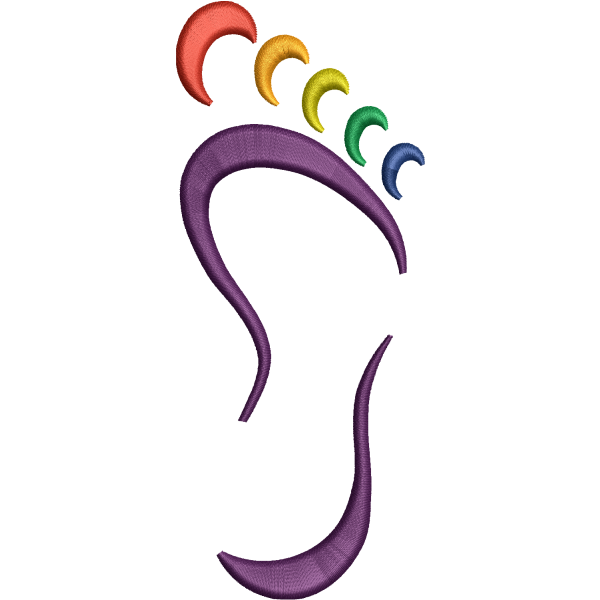 Rainbow Toes Footprint Design