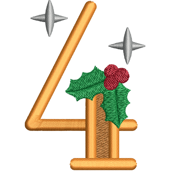 Number Four Embroidery Design