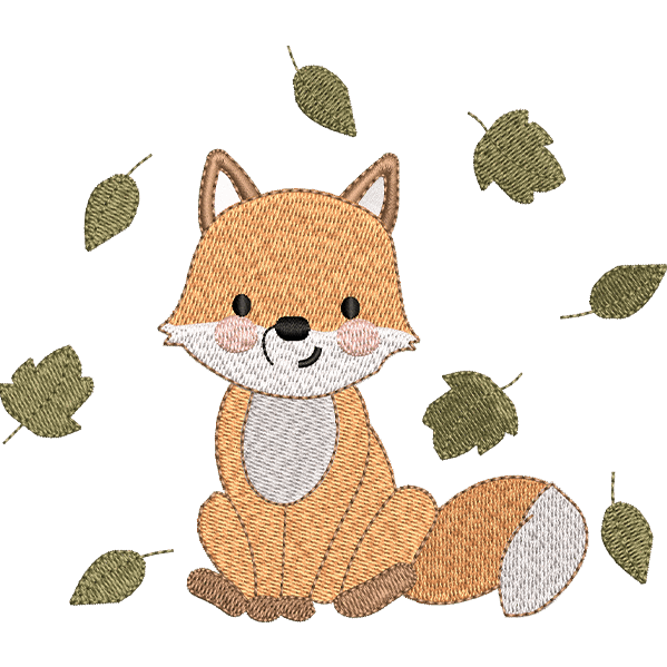 Fox With Leaves Design
