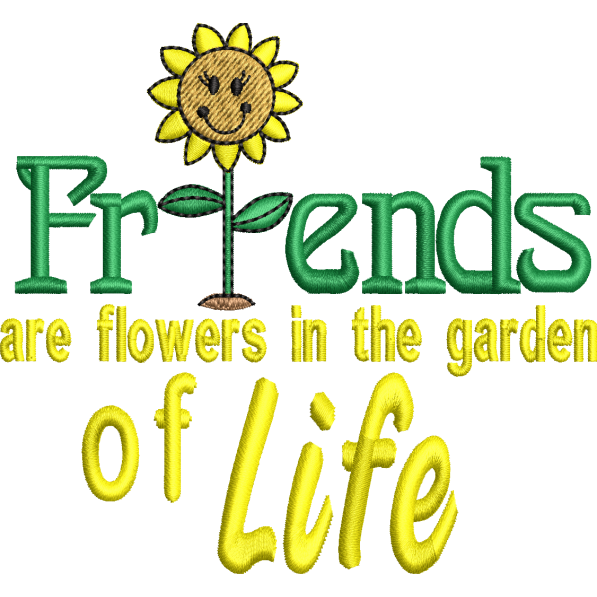 Friends Flower Embroidery Design