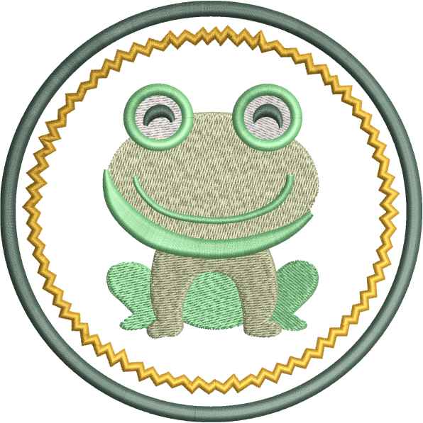 Happy Frog In Circle Design