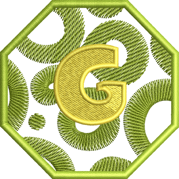 G Letter Embroidery Design