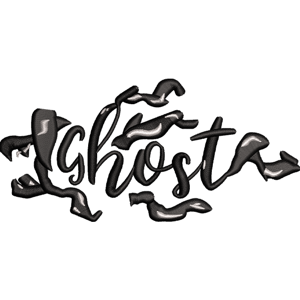 Ghost Word Embroidery Design