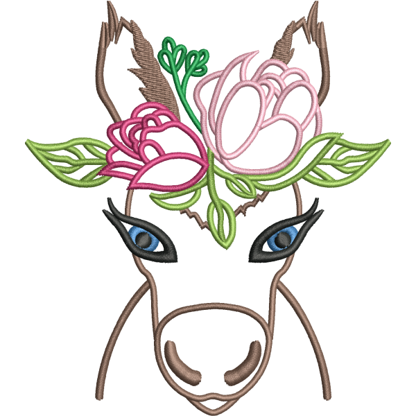 Floral Deer Head Design