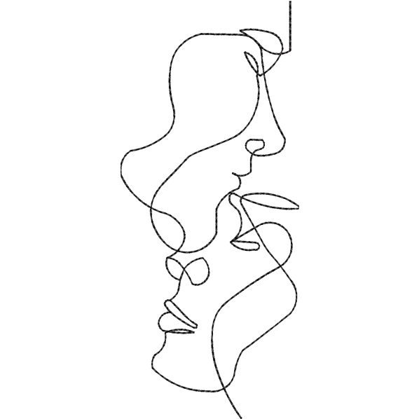 Girls Face Outline Design