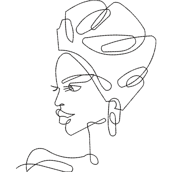 Short Hair Girl Outline