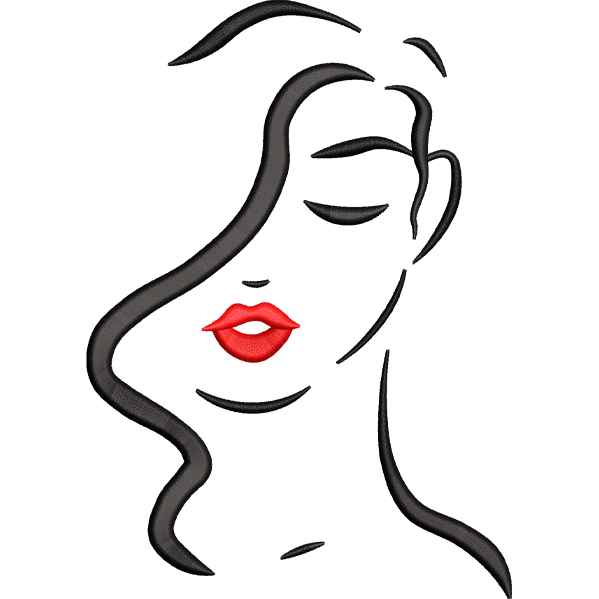 Beautiful Girl Face Embroidery Design