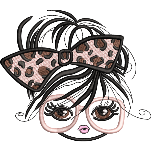 beautiful girl face embroidery design
