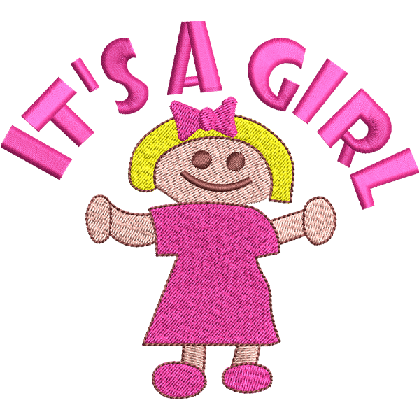 its A Girl Embroidery Design