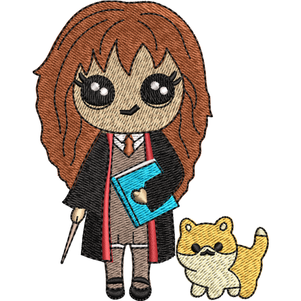 school girl embroidery design
