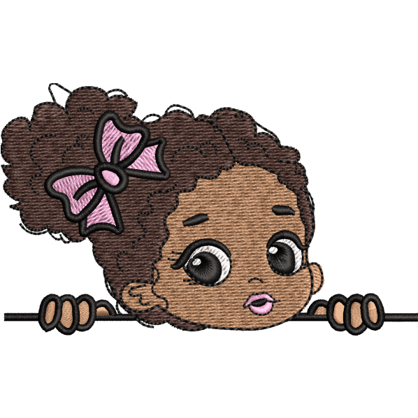 girl face embroidery design