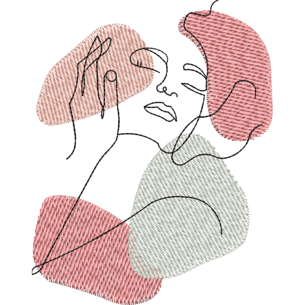 Girl Face Sleeping Outline