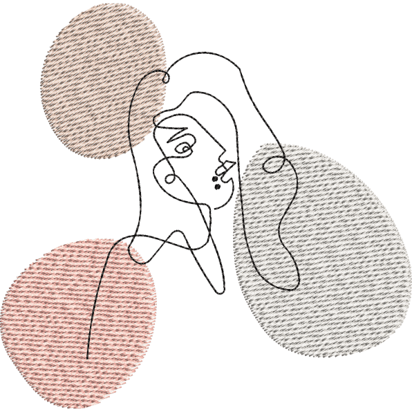 Lady Drawing Outline Design