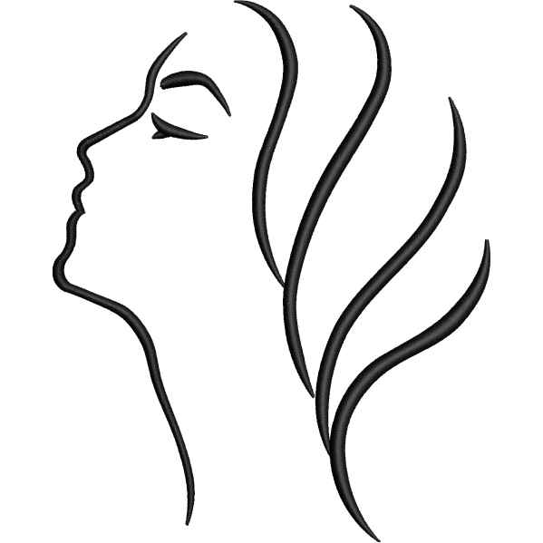 Girl Face Outlined Design