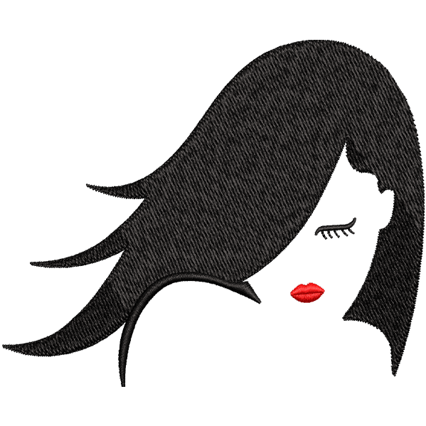 Shy Girl Face Embroidery Design