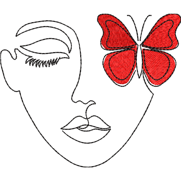 Butterfly Lady Face Design