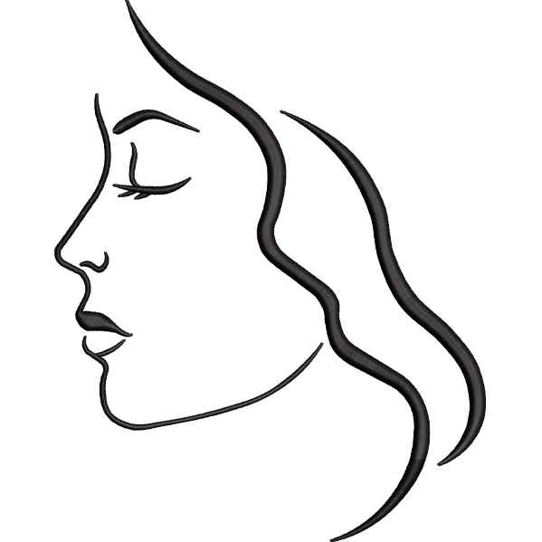 Close Eyes Girl Face Design