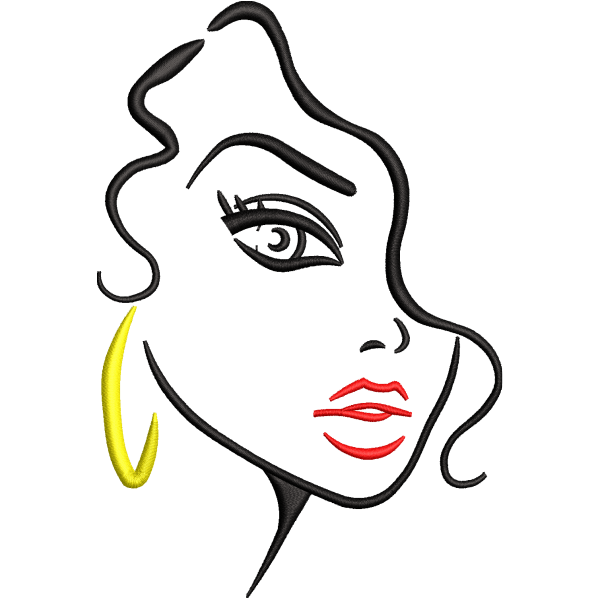 Stylist Girl Face Design