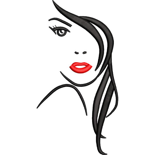 Hair On Half Face Girl Design