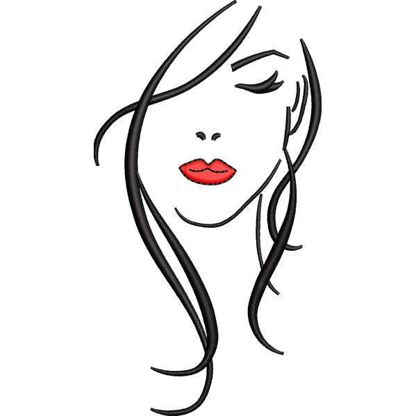 Closed Eye Girl Face Design