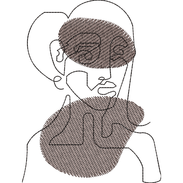 Girl Face Outline Design