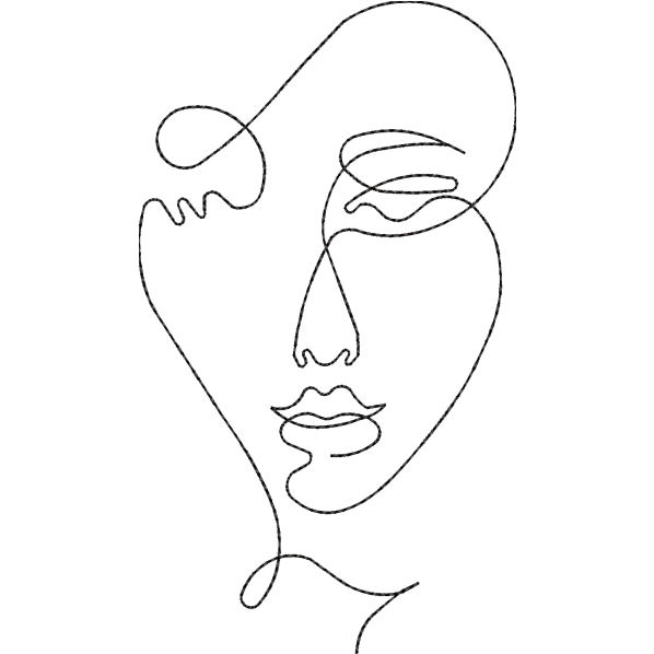 Lady Face Sketch Design