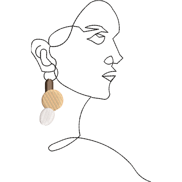 Ear Ring Girl Sketch Design