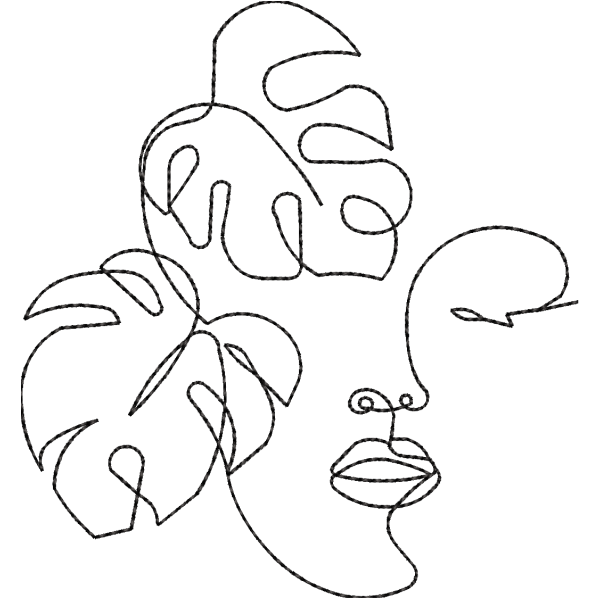 Leave On Girl Face Design