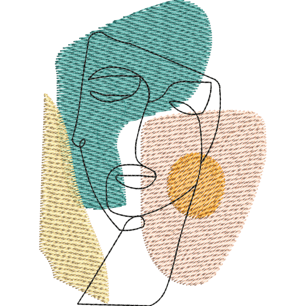 Colors Girl Face Outline