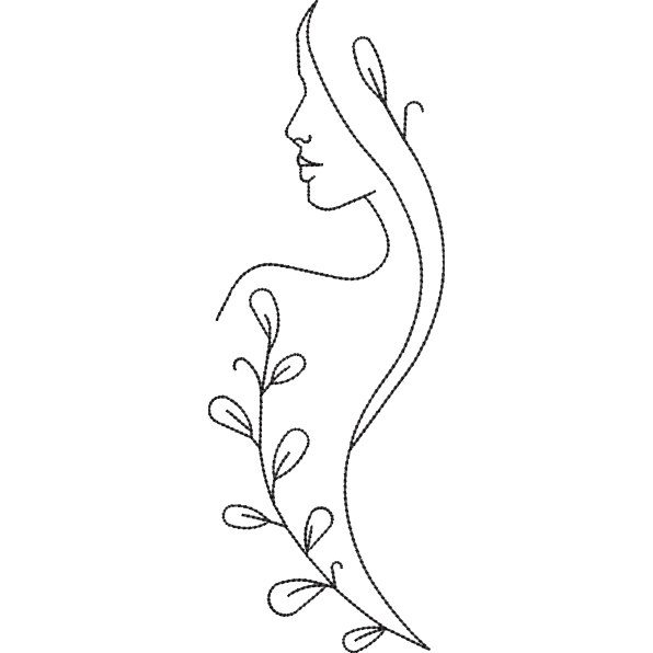Girl Flower Sketch Design
