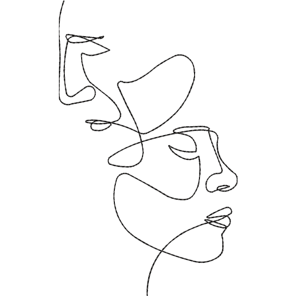 2 Faces Outline