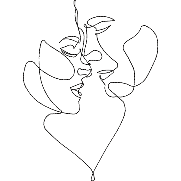 Couple Faces Outline